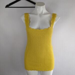 Moth Mustard Sweater Tank Top Xsmall